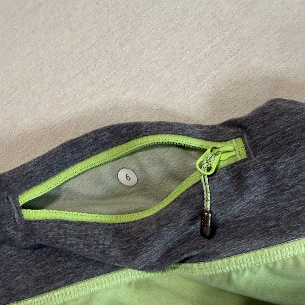 Lululemon Athletica Olive and Charcoal Athletic Shorts - Image 6