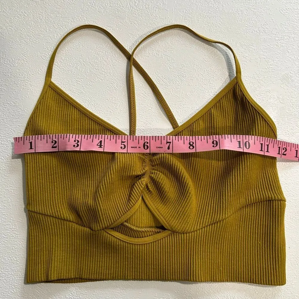 4Movement Ribbed Twist Front Sports Bra Mustard Yellow Size M/L - Image 5
