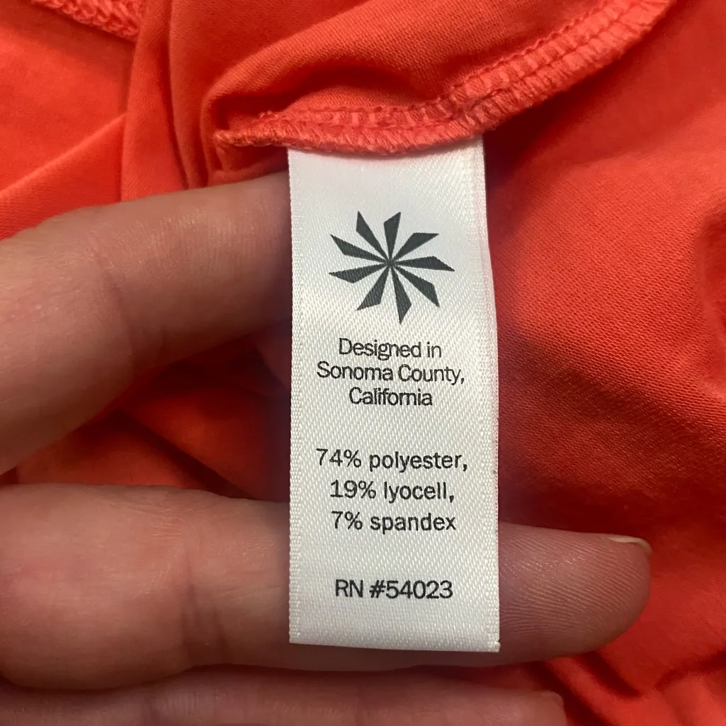 Athleta Orange Studio Crop Crewneck Short Sleeve Tee in Size Small Tall - Image 7