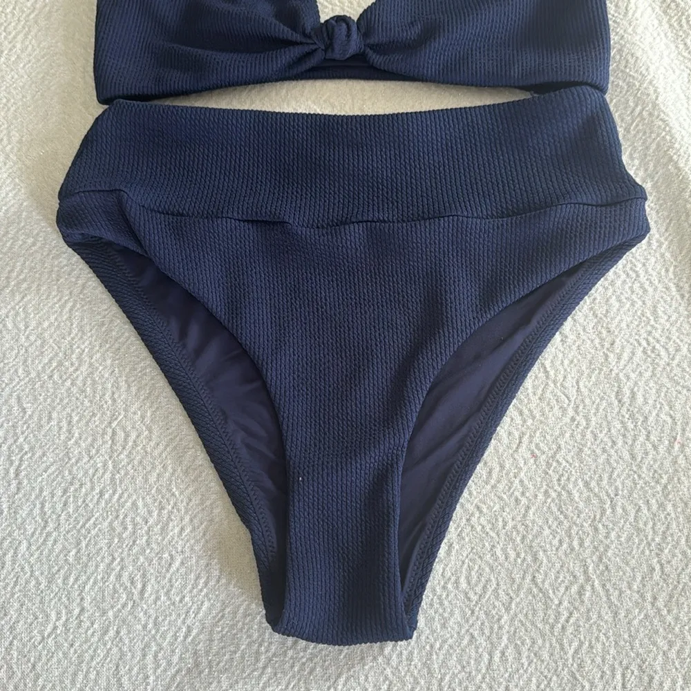 MELISSA ODABASH HAMPTONS NAVY RIDGES BIKINI SET, Top size 8 Bottom size 10,$417 Blue - Image 7