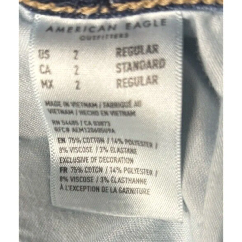 American Eagle Next Level Stretch Jeans, Women's Size 2, Blue Denim - Image 5