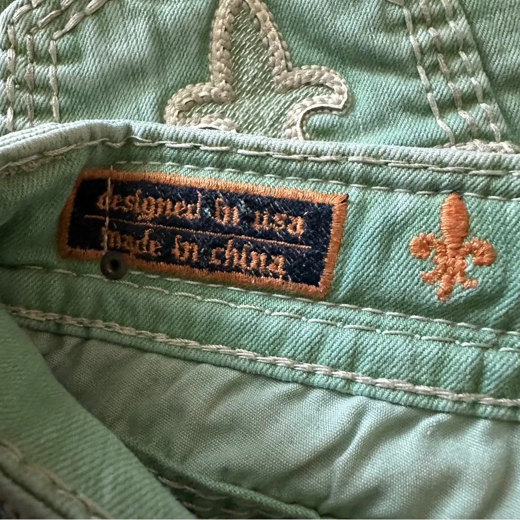 Rock Revival Jacklyn VTG  Green Denim Shorts Y2K size 26 - Image 11