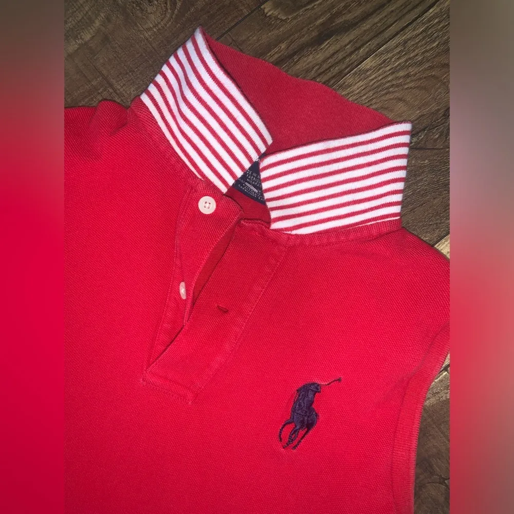 Ralph Lauren Y2K sleeveless polo red striped detail $98 summer preppy - Image 3