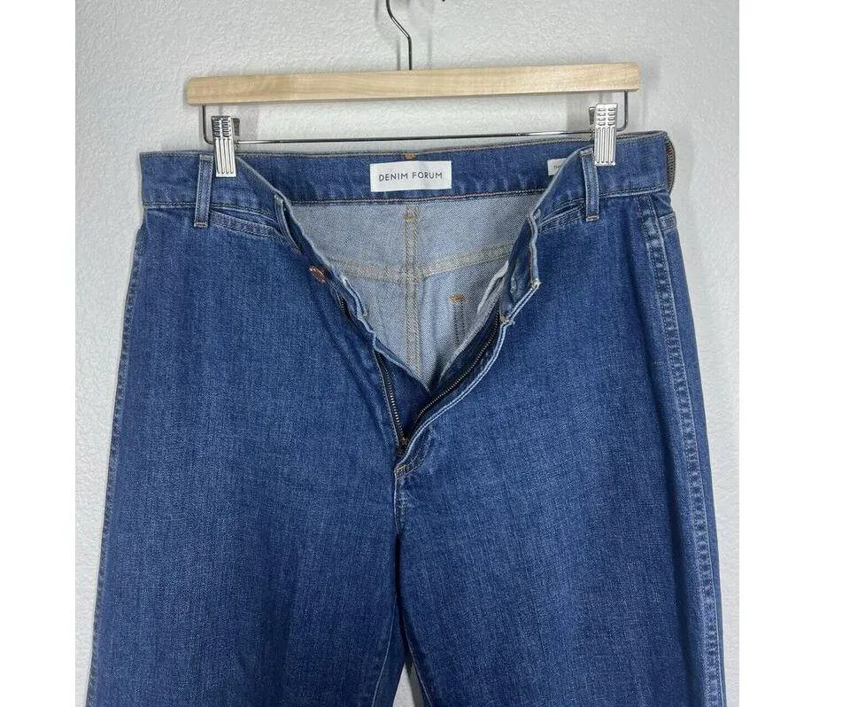 Denim Forum The Francoise High Rise Straight Jean Size 32 Aritzia Blue - Image 2