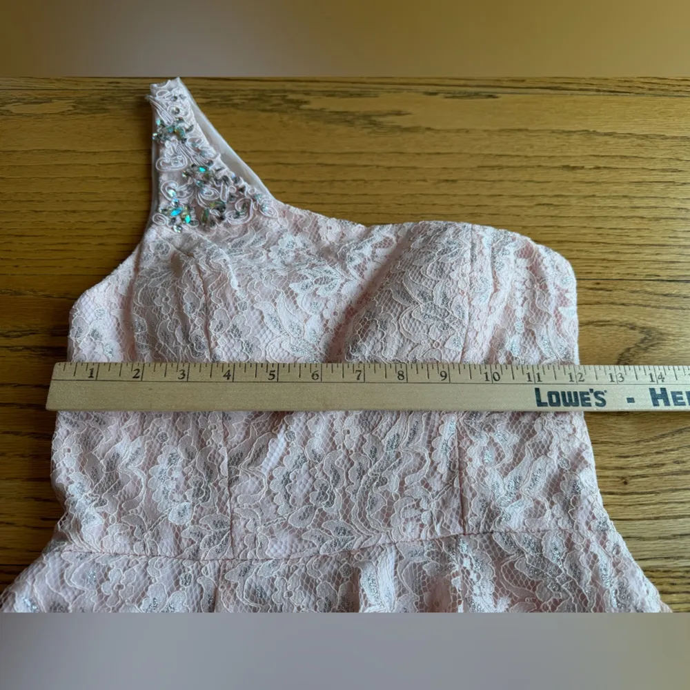 NWOT Sequin Hearts Juniors Women’s Size 3 Pink Silver Dress Mesh Rhinestone Back - Image 7