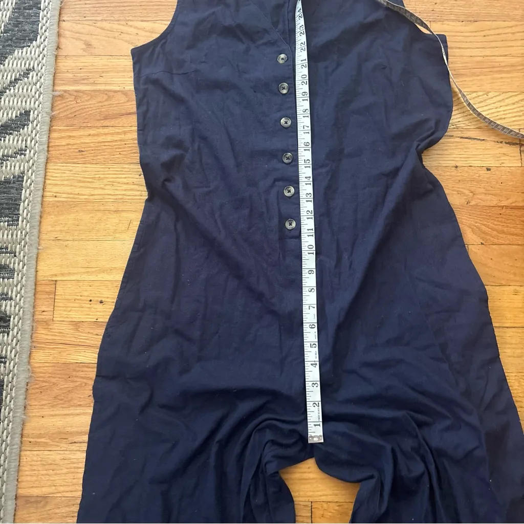 Roxy Wide Leg Cotton Crop Jumpsuit Size Large - Image 4