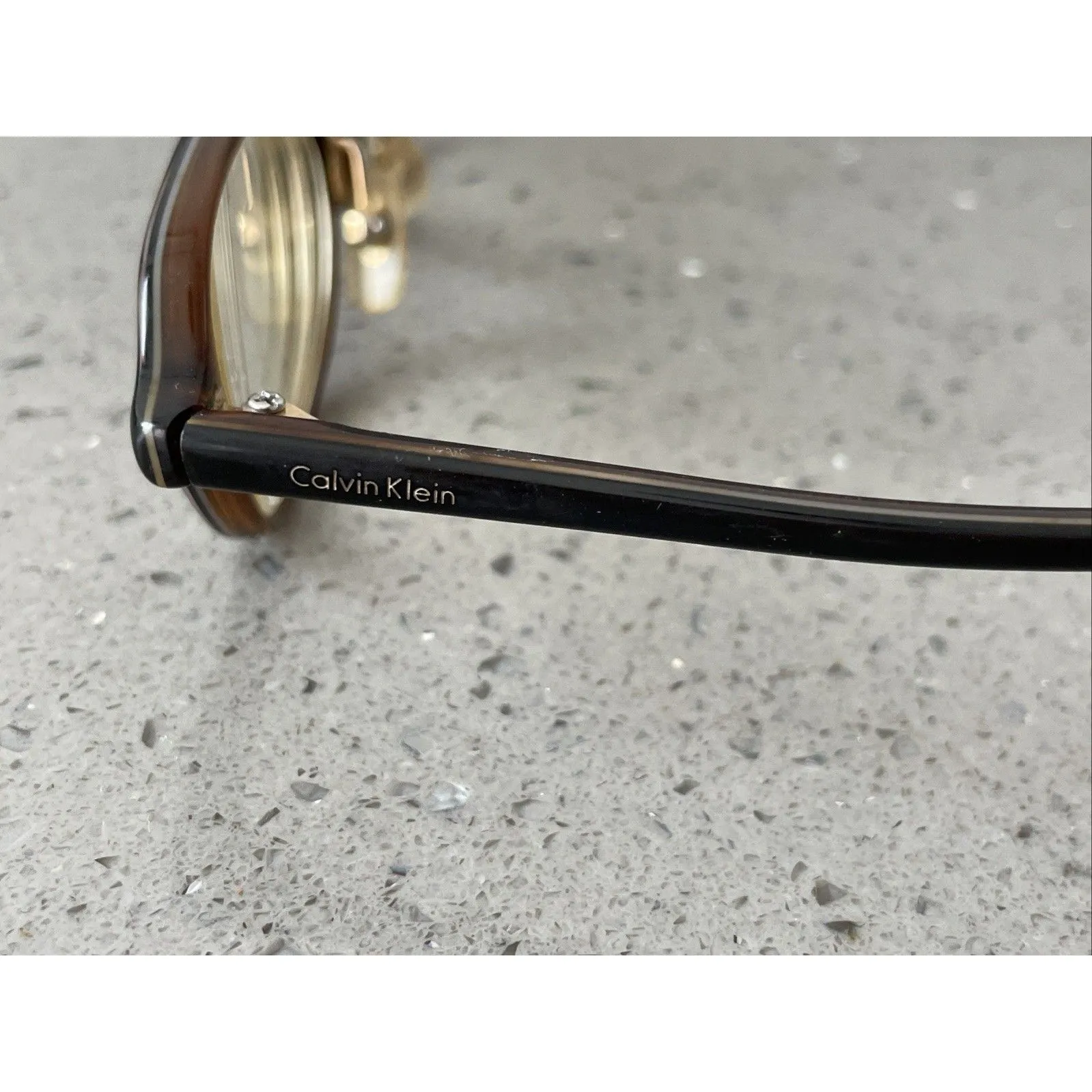 CALVIN KLEIN 641 051 Eyeglasses Frames ONLY  Japan 48-18-140 Black Horn/Brown - Image 4