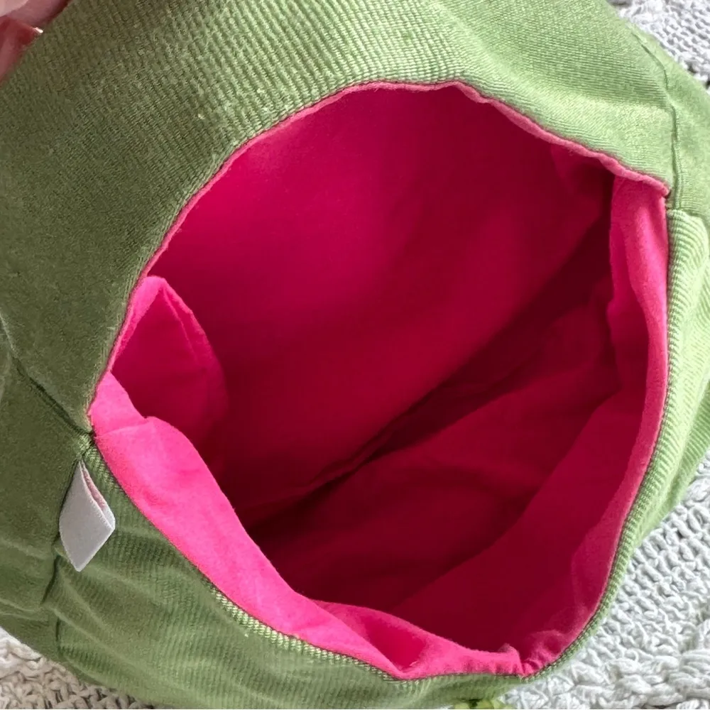 Vibrant Green and Pink Plush Small Bag - Image 7