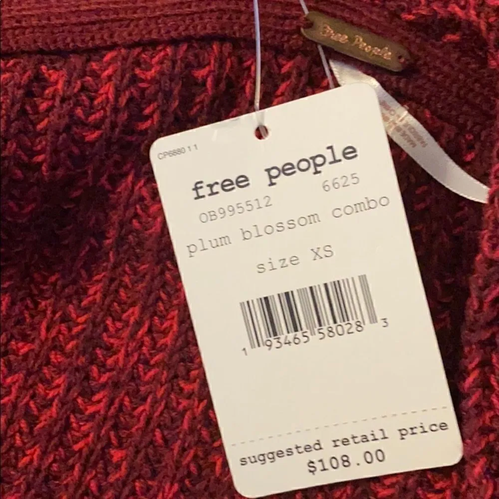 NWT FREE PEOPLE High Hopes Cardigan - Plum‎ Blossom size XS - Image 5