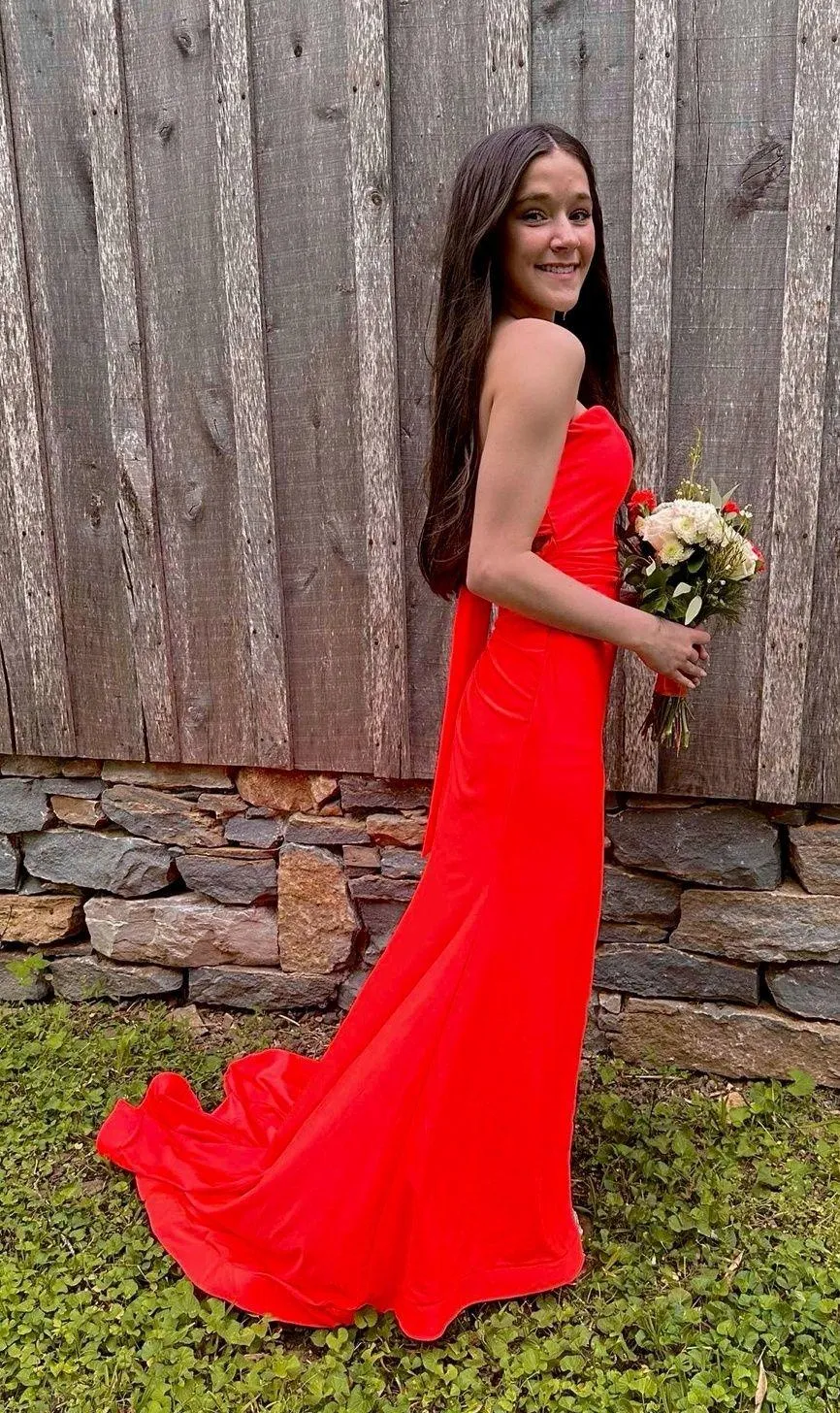 Clarisse Prom Dress Orange - Image 2