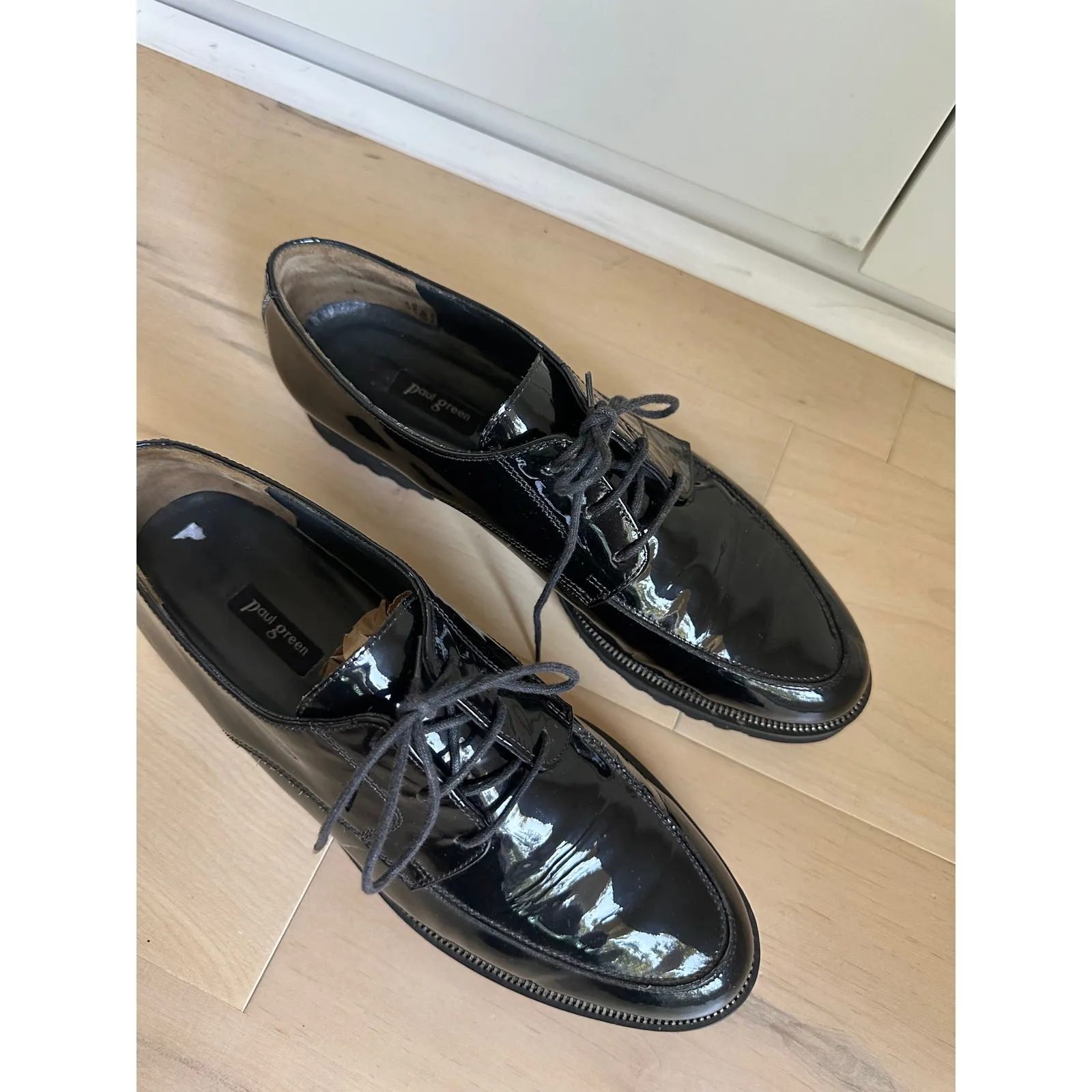 Paul Green Soho Oxford Black Patent Leather Size US 10 Classic Preppy Style - Image 9
