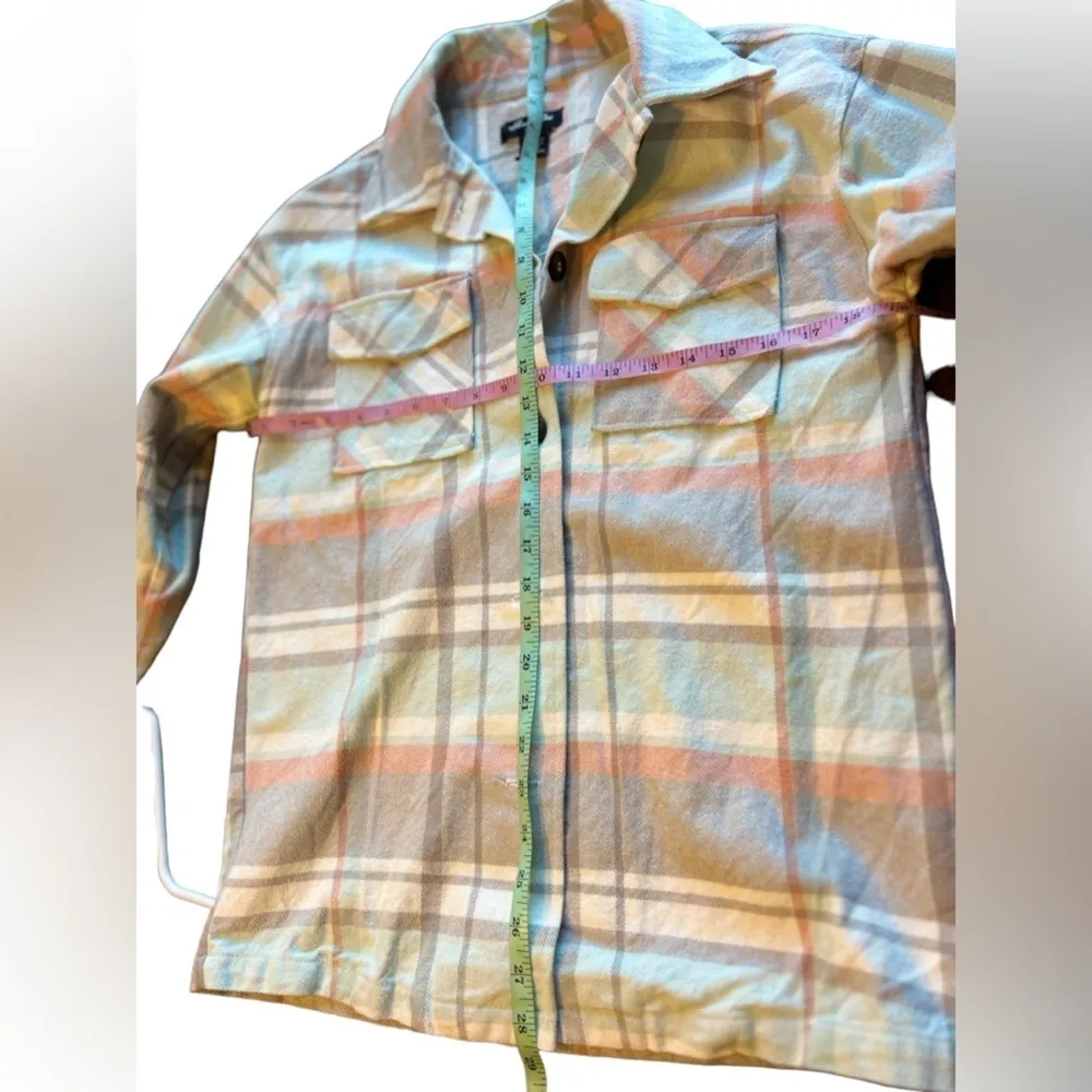 Anna Cai plaid button front shaket top‎ size S Orange - Image 8