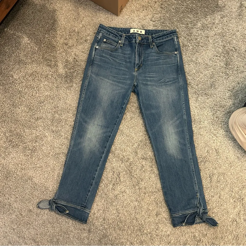 AMO Ankle Tie Jean in Medium Vintage SIZE 29 Blue - Image 3