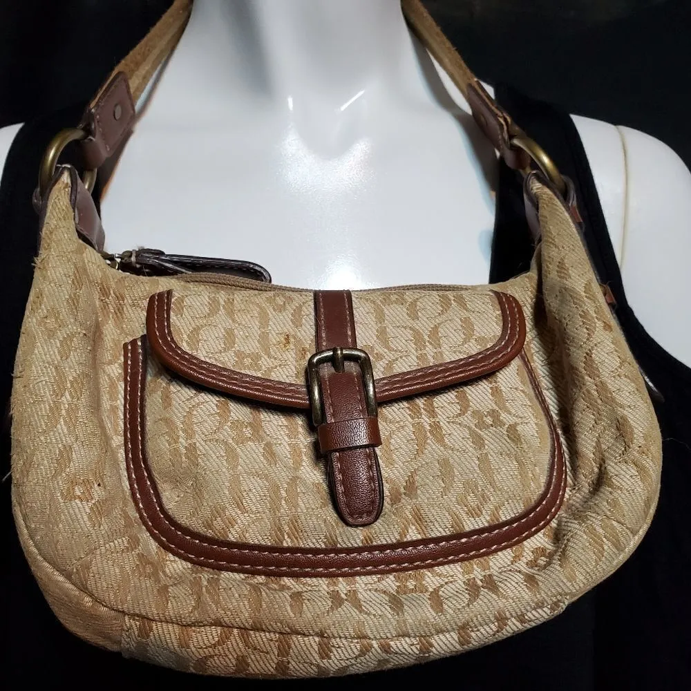 Fossil Tan & Brown F & Clover Patterned Mini Bag - Image 2