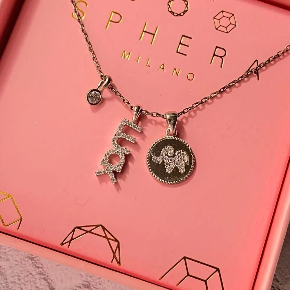 Sphere Milano CZ Luck Charms Necklace Silver - Image 6