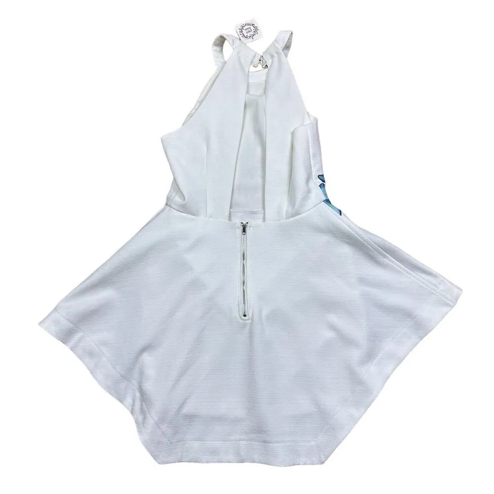 NWT Selfie Leslie Women's L White Floral High Neck Mini Dress Party Cocktail - Image 7