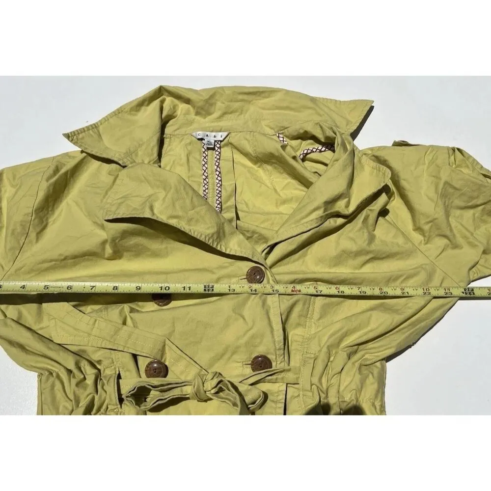 Vintage Cabi Maritime Trench Coat Lime Green Buttons 3/4 Sleeve Women’s Sz XL - Image 8