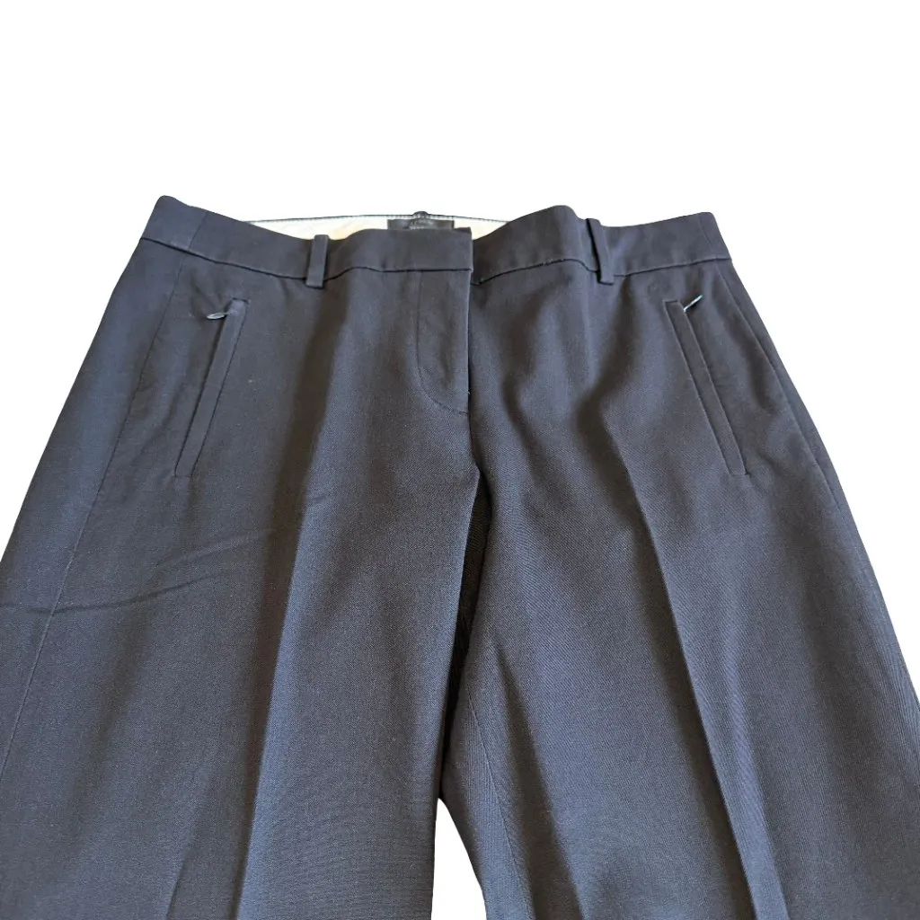 J. Crew Teddie Black Cropped Kick Flare Pants Slacks Pleated Size 6 Women's - Image 12