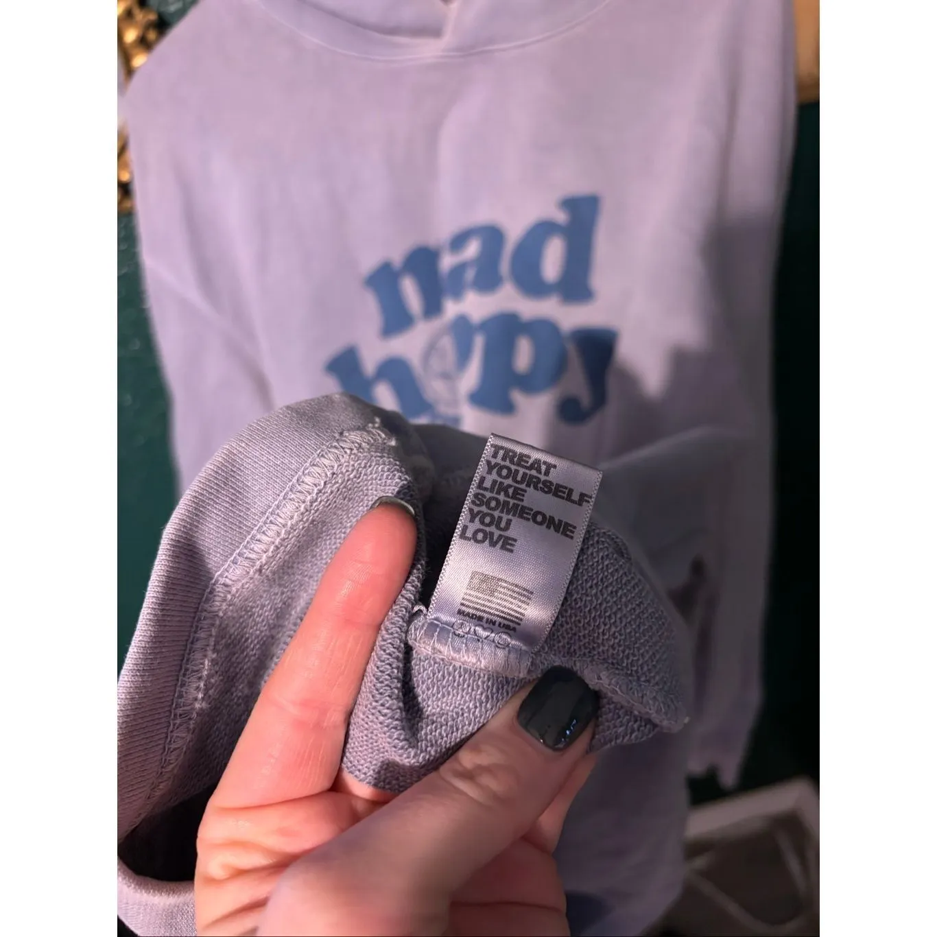 Madhappy Peace Universal Hoodie Steel Blue Oversized Sz XXL - Image 4