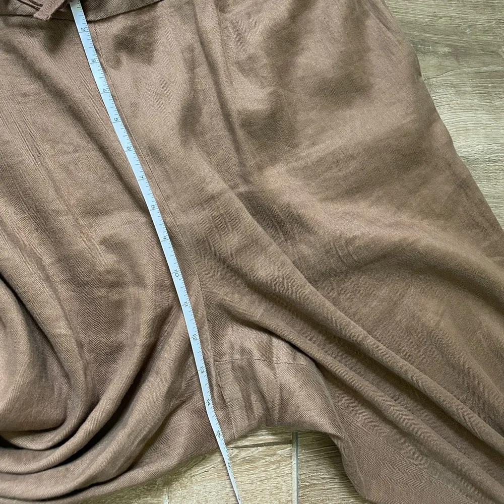 Coldwater Creek Linen Blend Pull On Pants Brown Pockets Elastic Waist ~ XL 18 - Image 12