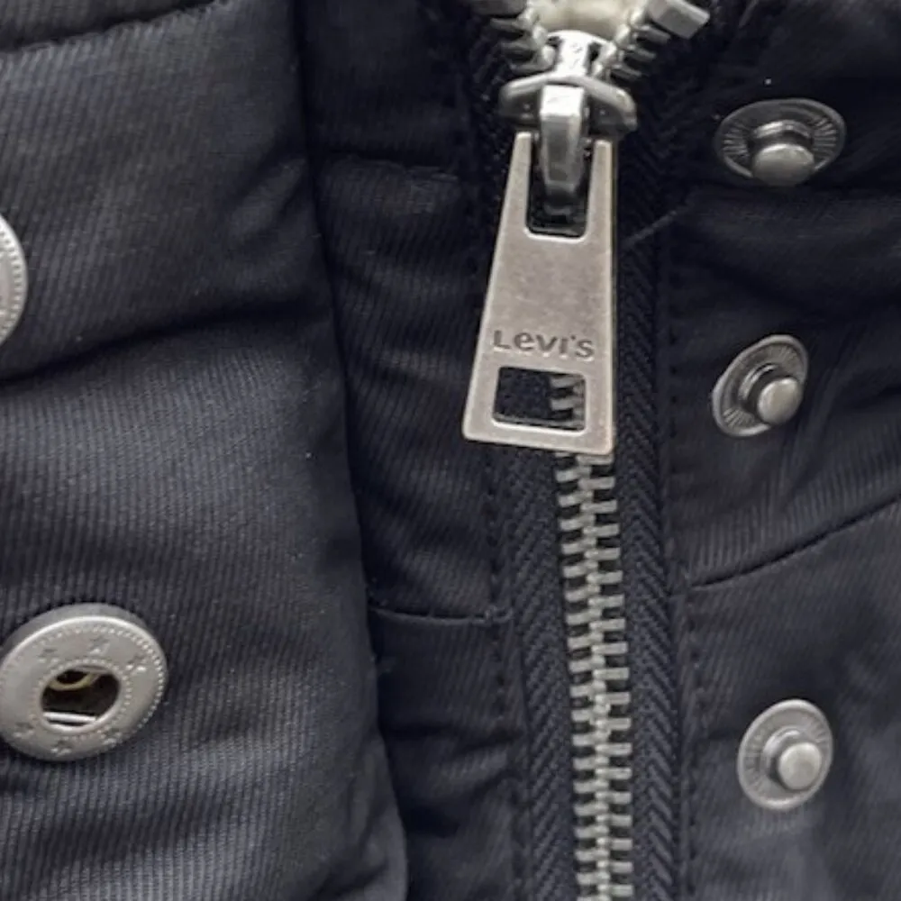 Levi's Women's Anorak Faux Fur Parka Sherpa Long Black Coat Jacket Size XL - Image 15