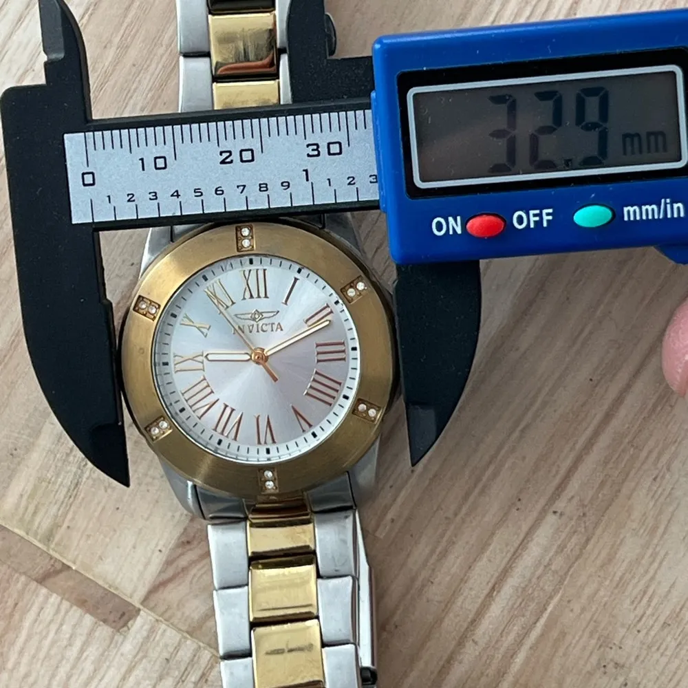 Invicta Angel Ladies Watch Crystal Embellishments Two-Tone Bracelet Round Dial - Image 11