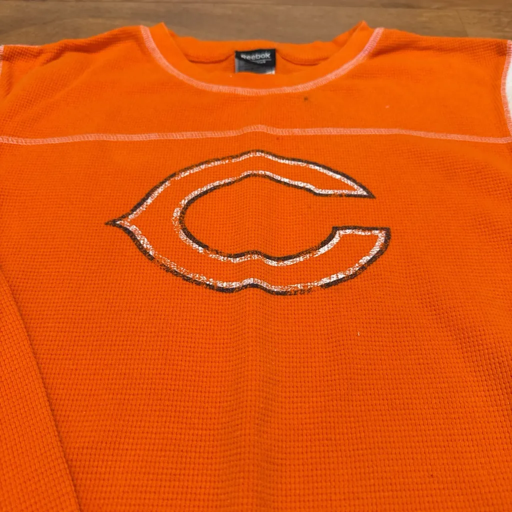 Vintage Reebok Womens Size XL Thermal Chicago Bears NFL Long Sleeve Shirt 1986 - Image 2