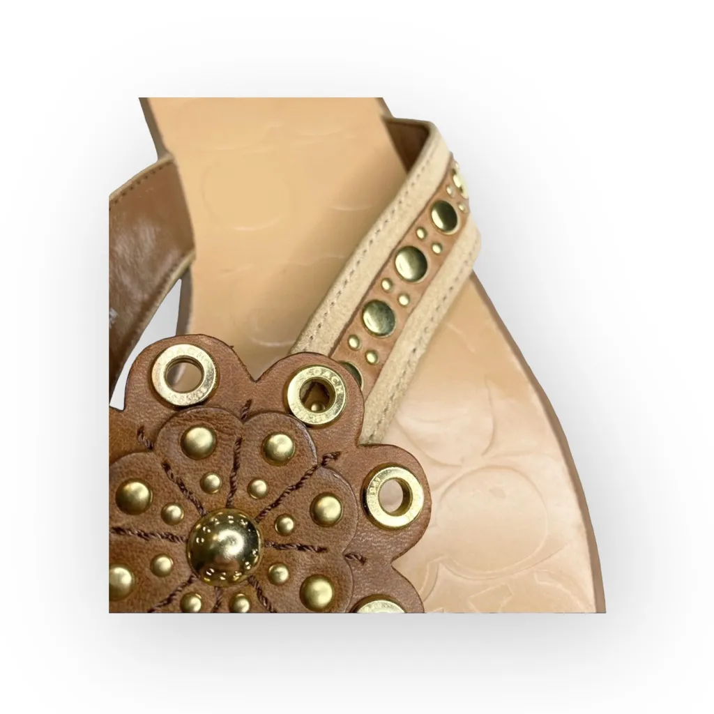 Deadstock: new Coach ❃ Kelby Flower Hardware Thong Sandal ❃ Latte Leather ❃ 8.5 - Image 10