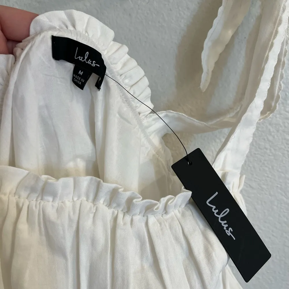 NWT Lulu’s Flirting in Florence White Striped Tie - Image 11