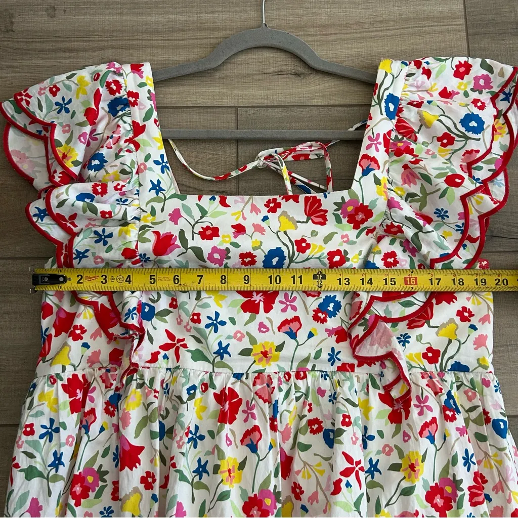 Crosby by Mollie Burch Multi Color Floral Ruffle Tiered Frida Midi Dress XL - Image 10