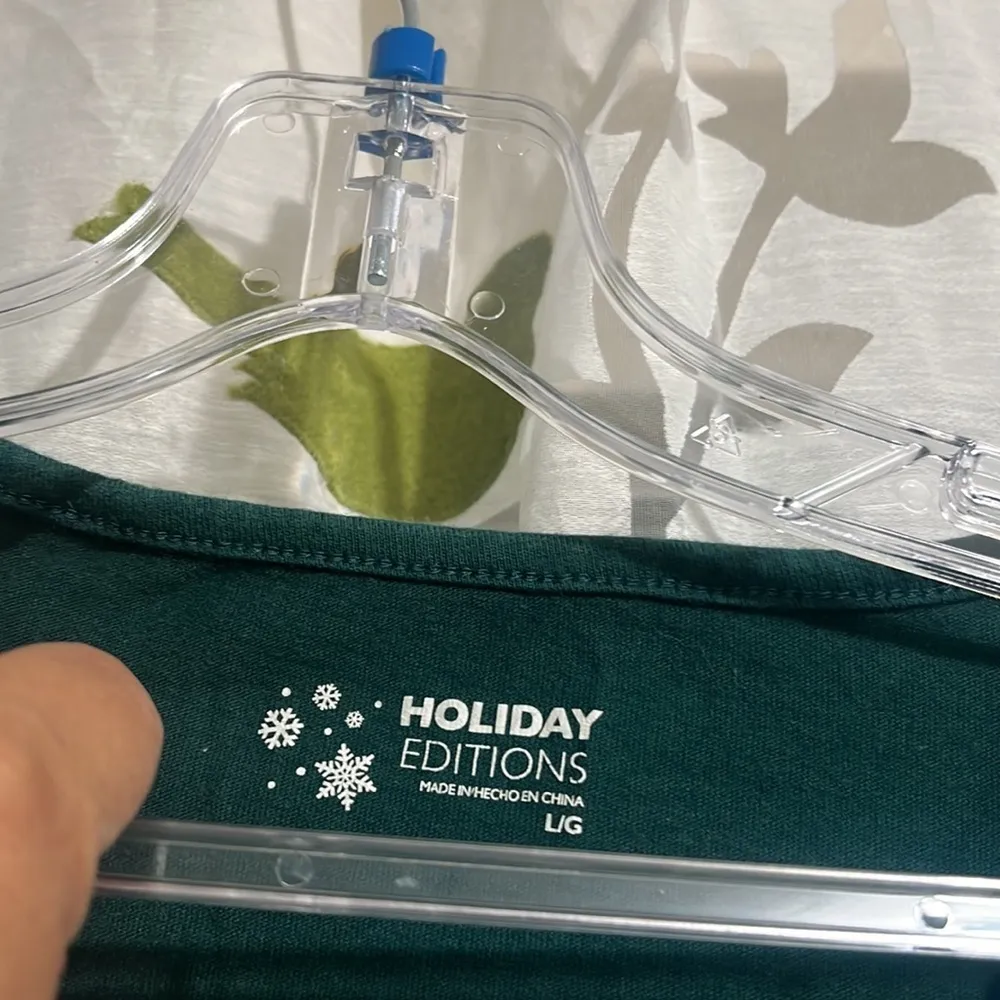 Xmas Holiday Editions Blouse Green Size L - Image 3