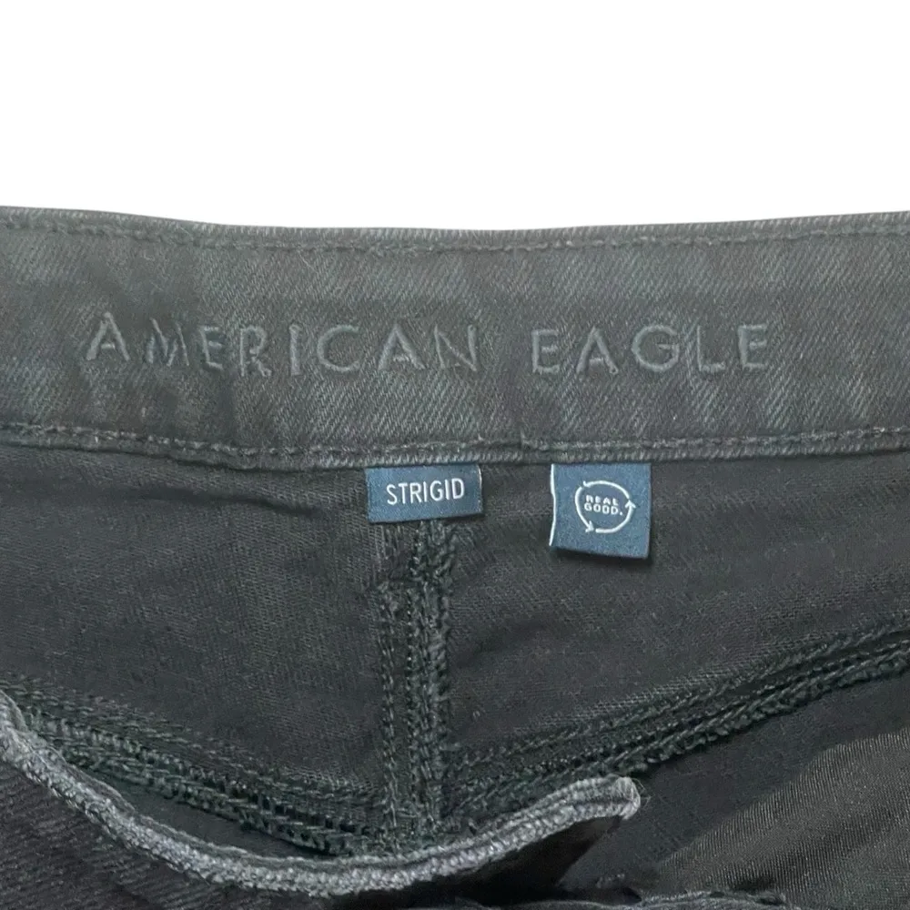 American Eagle Womens Jeans Size 4 Black Denim Mom Strigid High Rise Distressed - Image 8