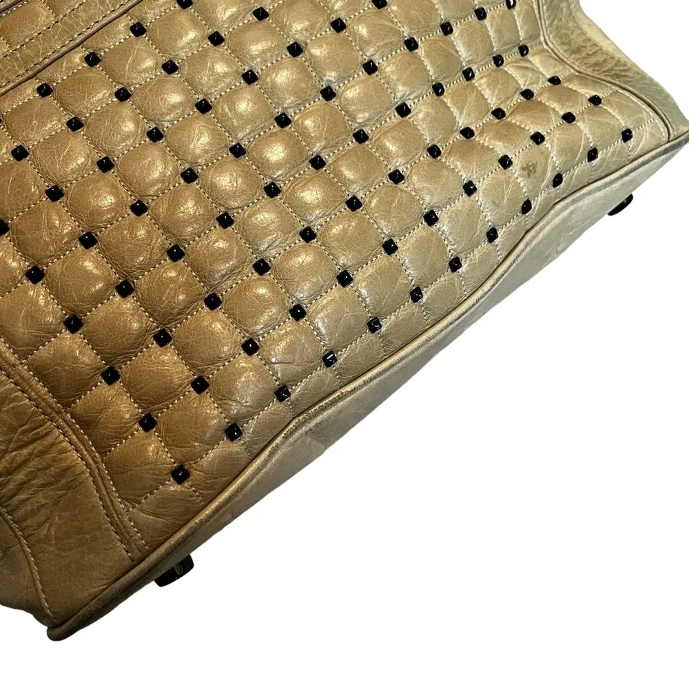 Rebecca Minkoff Studded Heavy Metal Flame Satchel Handbag Tote - Image 12