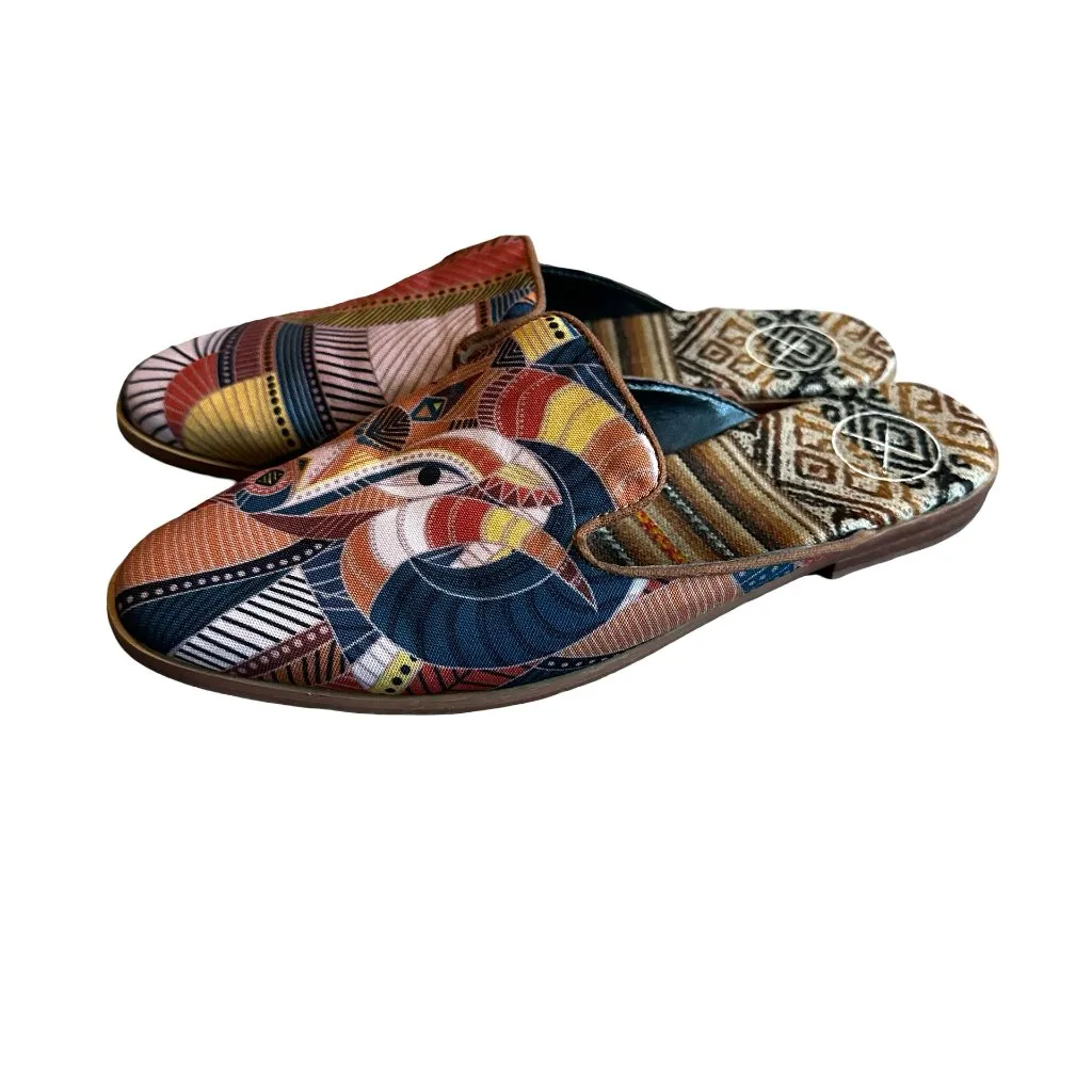 Inkaas Ethos Collection Cyprus Slide Mules Flats Backless Slip On Size 6 Women's Red - Image 4