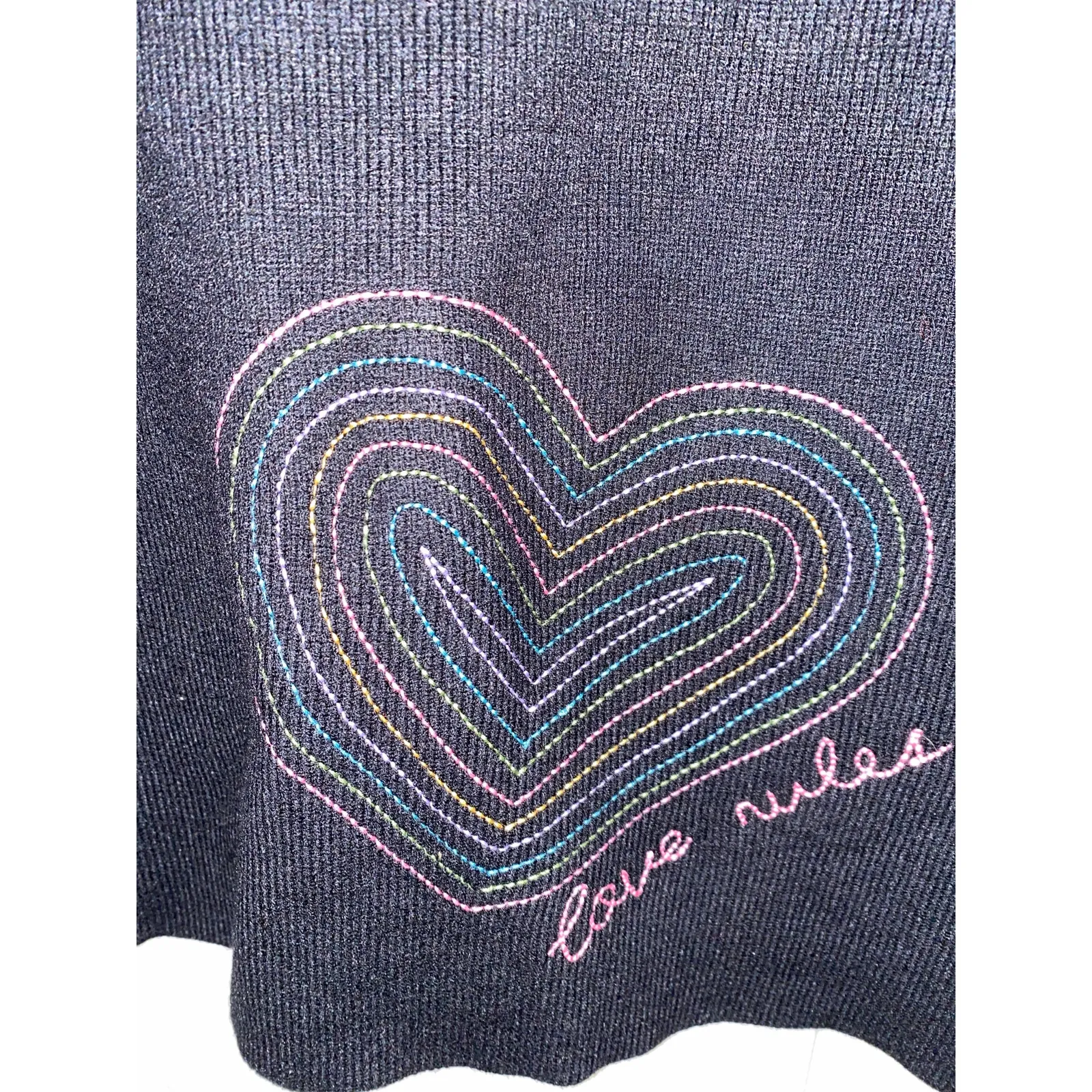 Brand New Aqua Kerri Rosenthal Women's OS Black Wrap Shawl Scarf Heart - Image 3