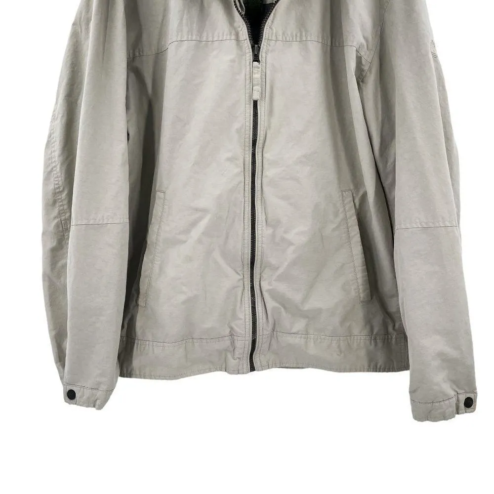 2/$30 Timberland Full Zip Lined Lightweight Beige Jacket Coat - Image 3