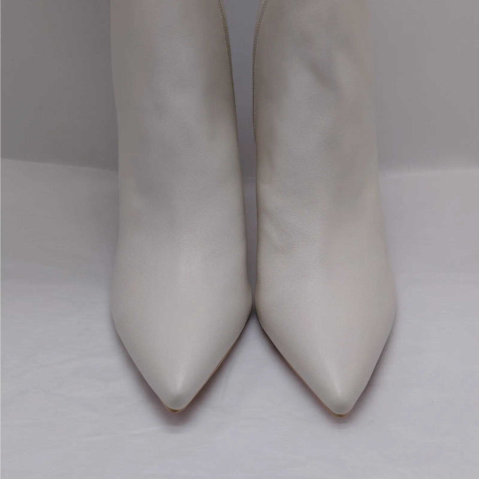 Lulus Womens Size 11 Ivory Olivet Over Knee High Heel Boots Pointed Toe NWT - Image 6