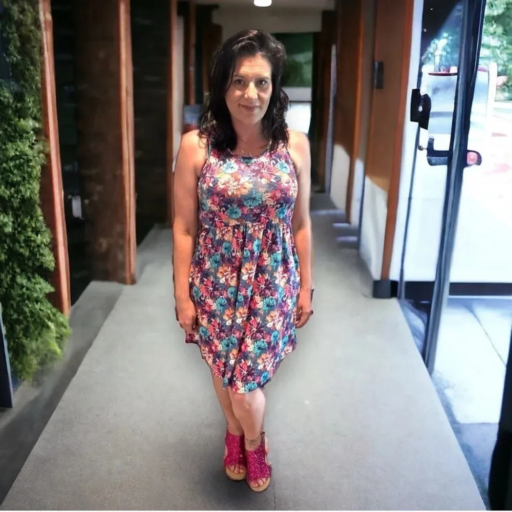 Shirley &‎ Stone Dear Dress floral rainbow Pink Size 4X - Image 5