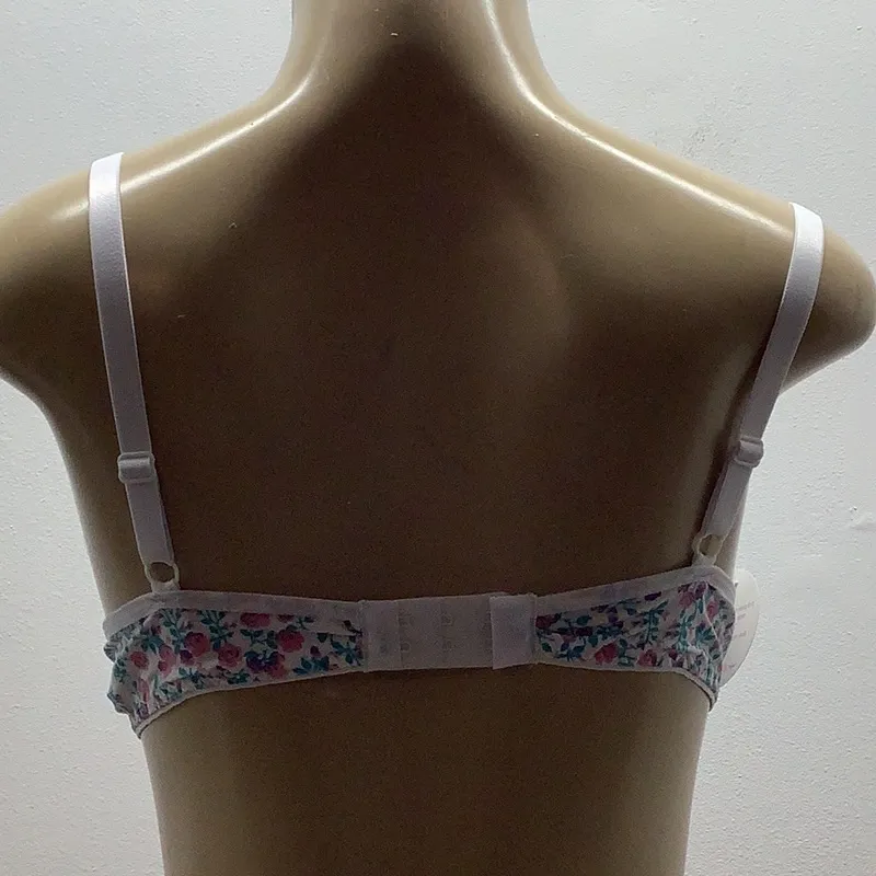Massam Size Medium White Floral Print Padded Underwire Bra. Made in Brazil. New. - Image 5