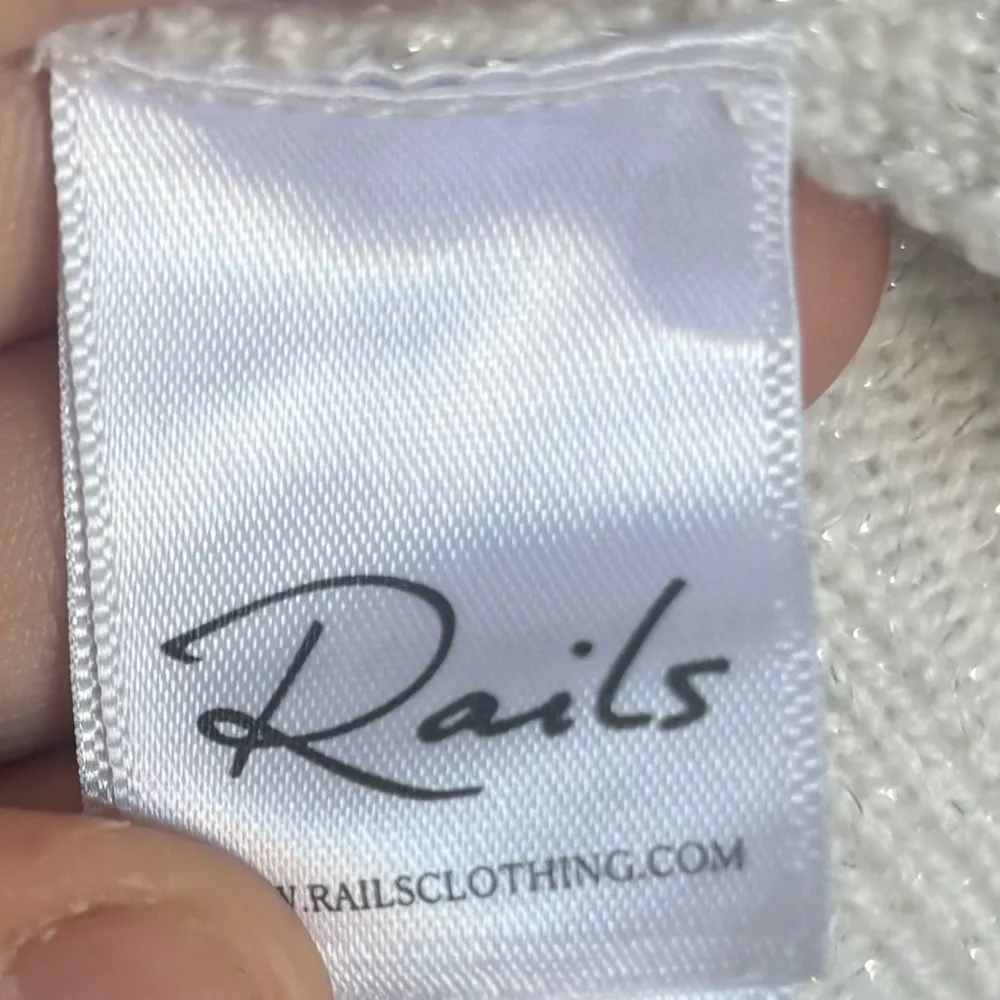 Rails Joanna Wool & Cashmere Sweater Pullover Snow Globe Cream Metallic Size L - Image 5