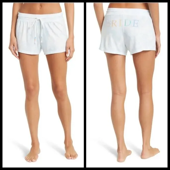 💕PJ SALVAGE💕 Bride Embroidered Pajama Shorts ~ Powder Blue Small S NWT - Image 2