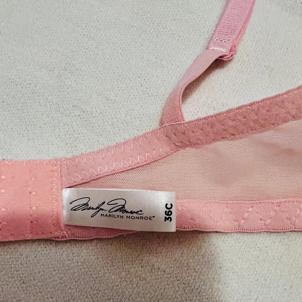 36C Pink Soft Coral Push Up Bra Lace Overlay Convertible - Image 4