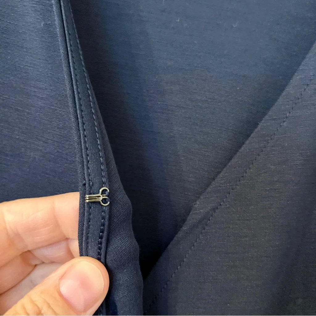 Banana Republic Navy Wrap Dress with Ruffled Bell Sleeves size XS NWOT - Image 8