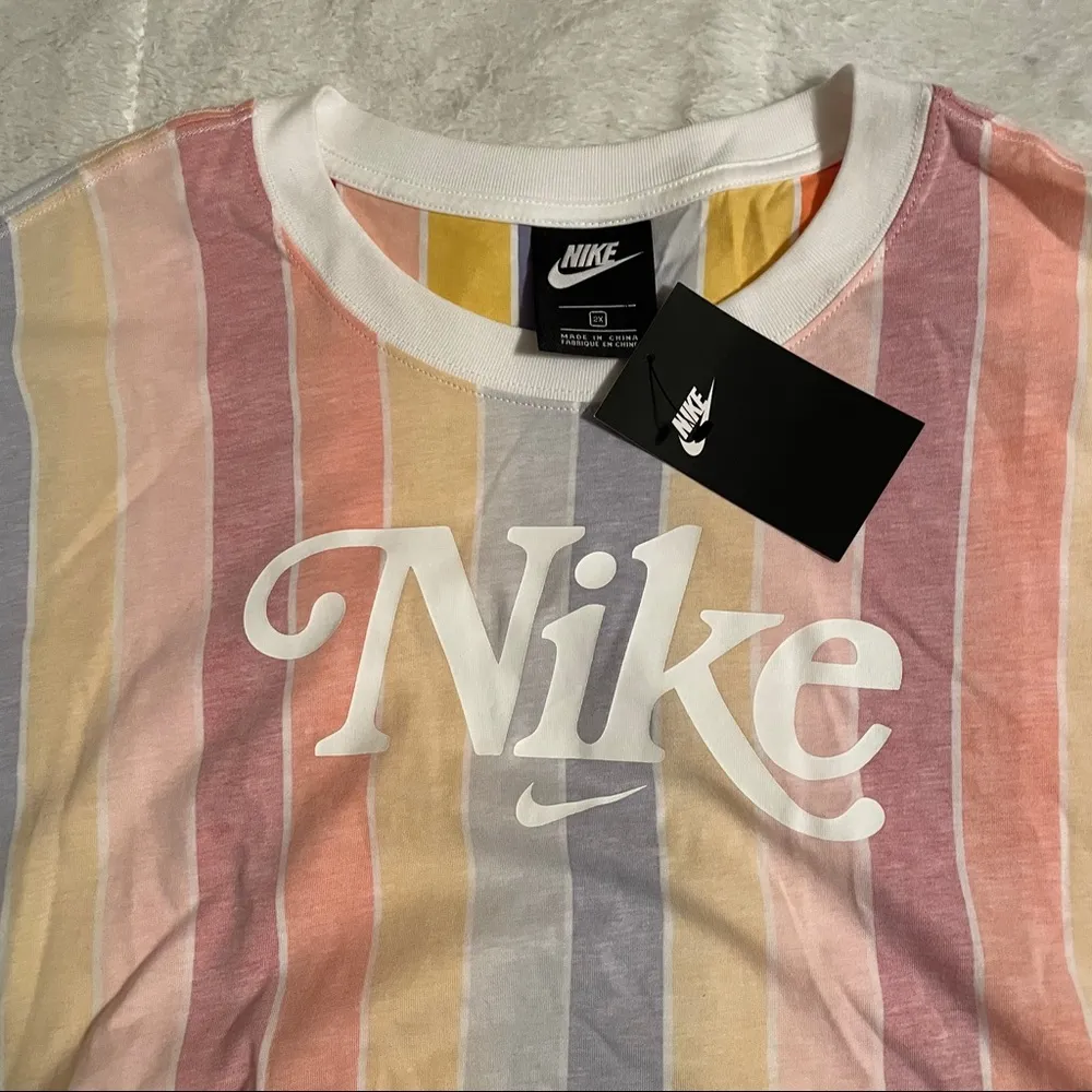 Nike Plus Size Cotton Striped Cropped Tee - Image 6