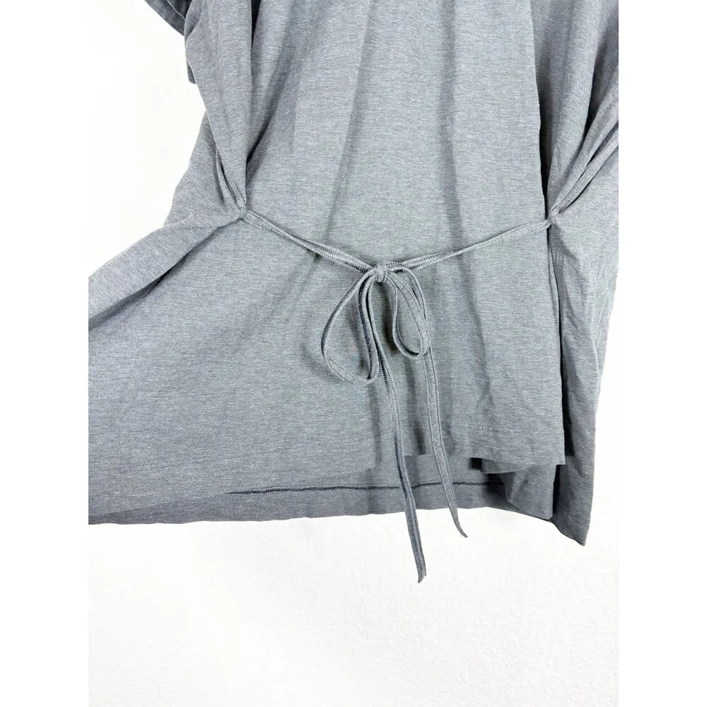 Lululemon Side Tie V-Neck T-Shirt Size 4 Heathered Black Oversized Workout - Image 9