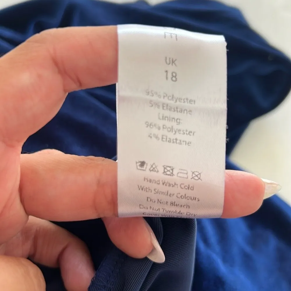 Lavish Alice Velvet Blue Asymmetrical Dress - Image 9