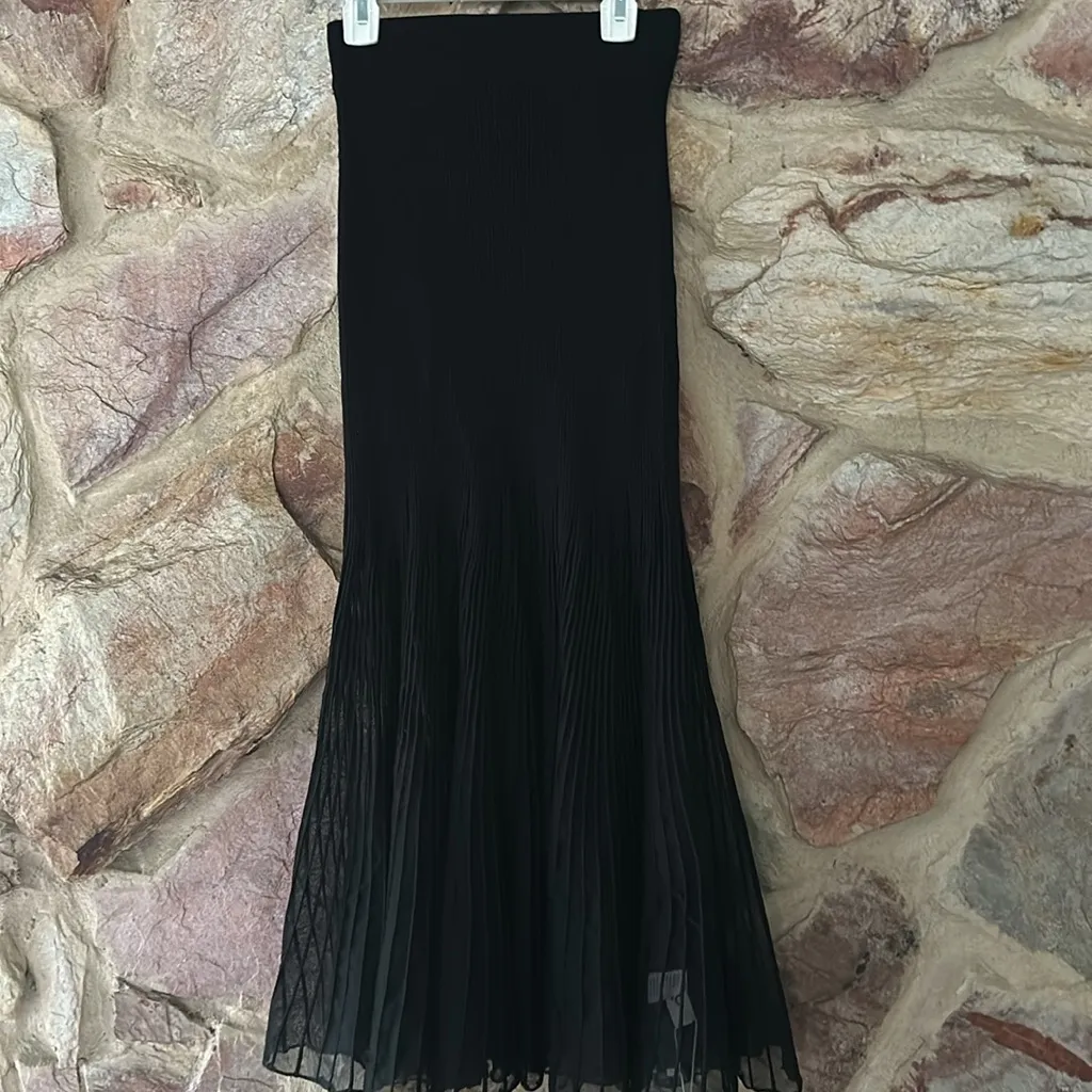 Commense Mesh Panel Pleated Skirt black size XL - Image 3