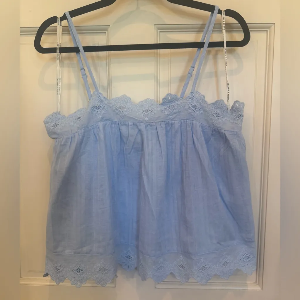 Dance & Marvel Sky Blue Camisole with Lace - Image 3