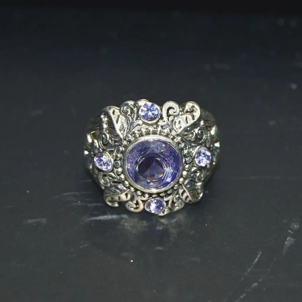 Purple Faux Amethyst Cocktail Ring - Image 2