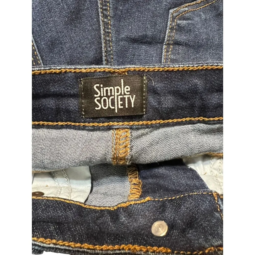 Simple Society Distressed Jeans Raw Hem Blue Size 5 NWT - Image 5